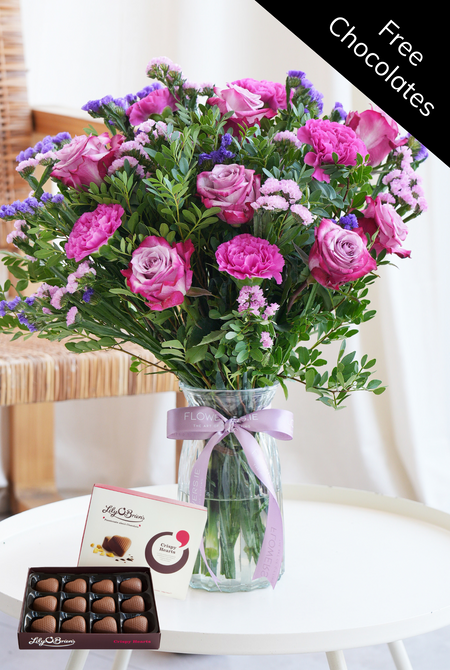 Lavender Floral - Vase (with Free Crispy Hearts Chocolate)