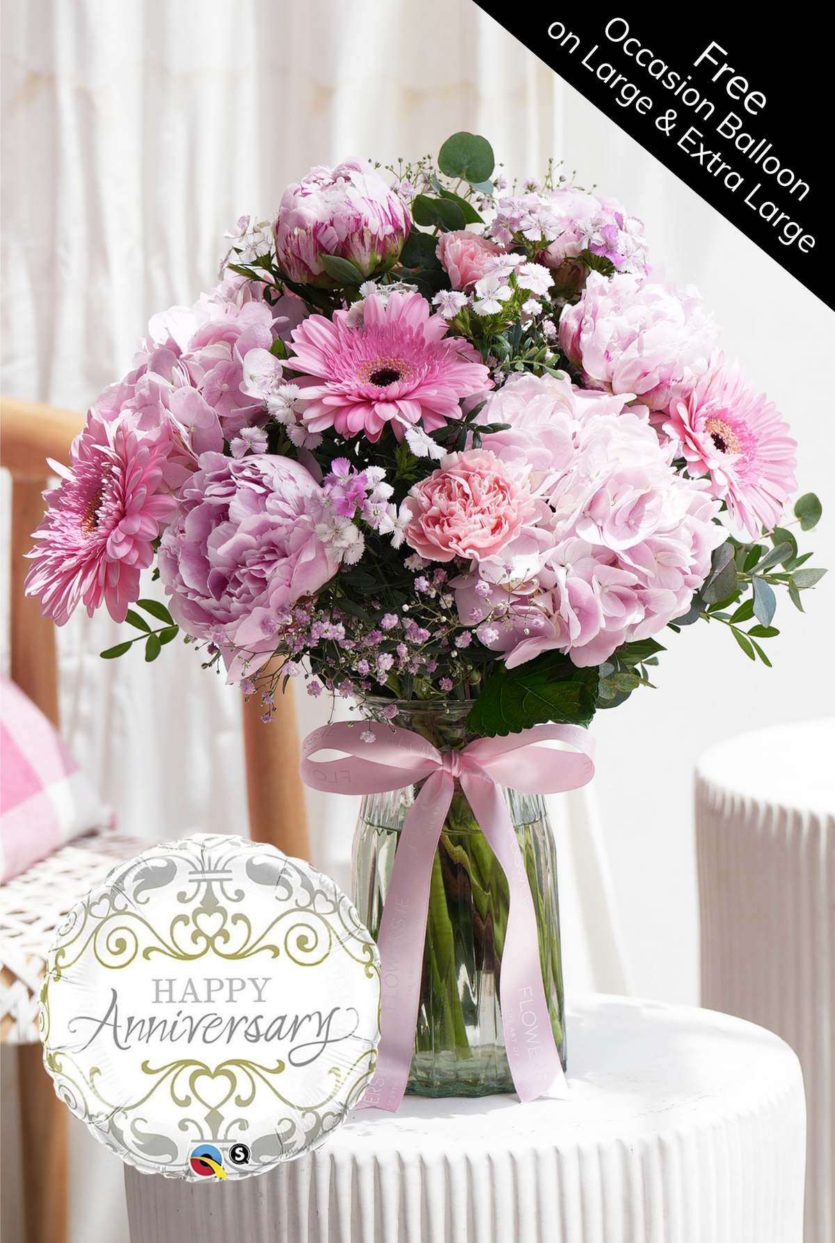 Anniversary Peony Pretty Pink - Vase