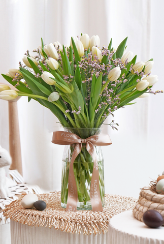 Easter White Tulips - Vase