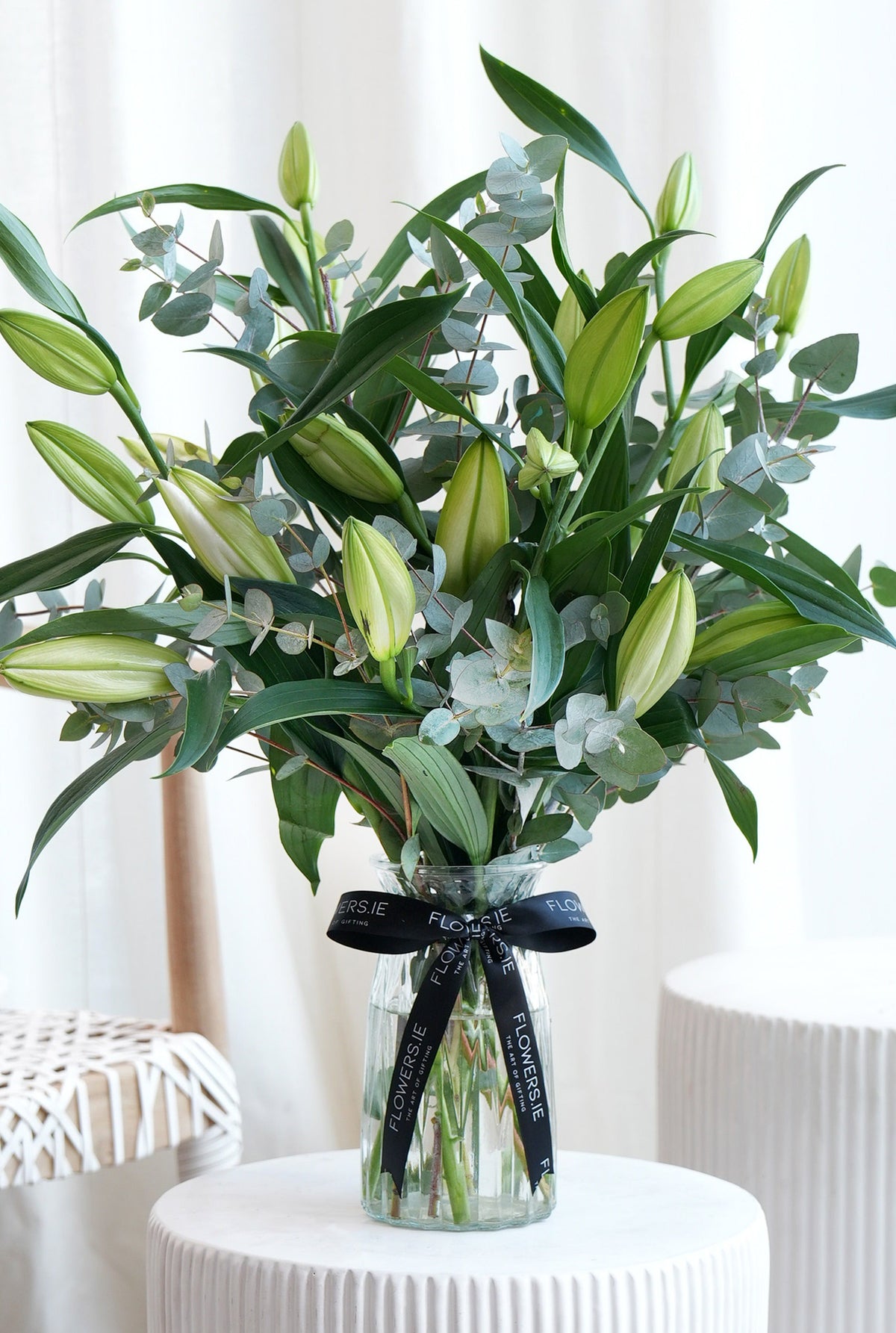 Sympathy White Scented Lily - Vase with Complimentary Sympathy Card