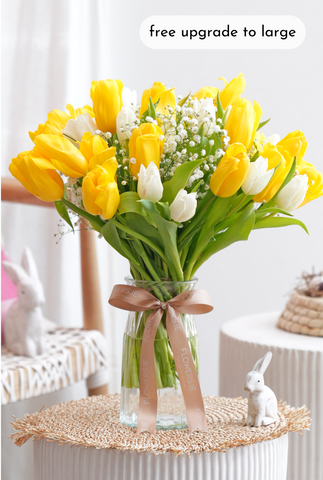 Easter White & Yellow Tulips - Vase