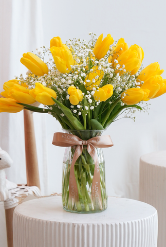 Luxury Yellow Tulips - Vase