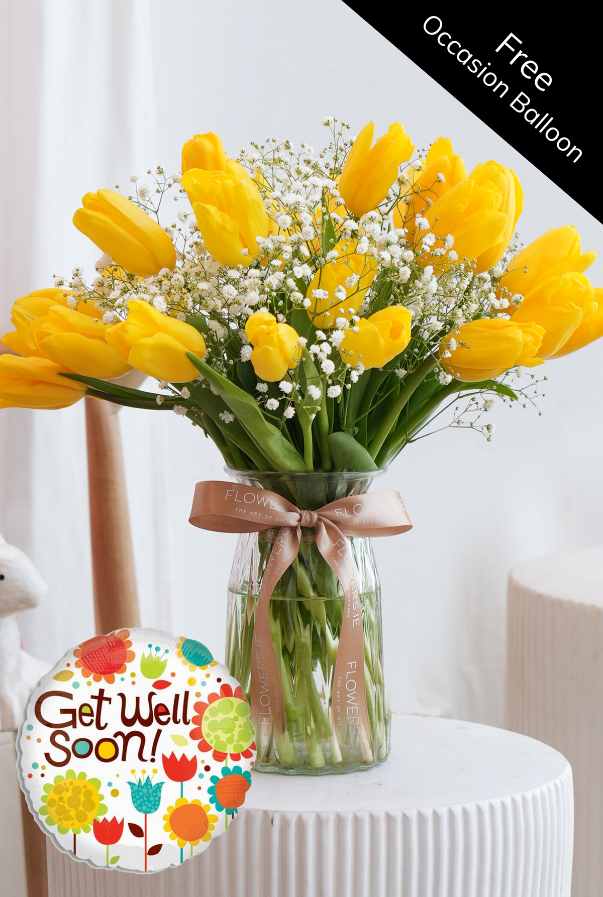 Get Well Luxury Yellow Tulips - Vase