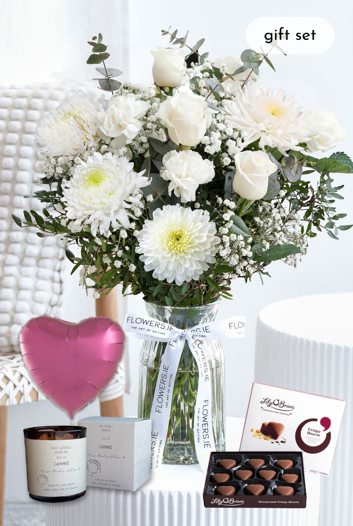 White Serenity - Vase Gift Set