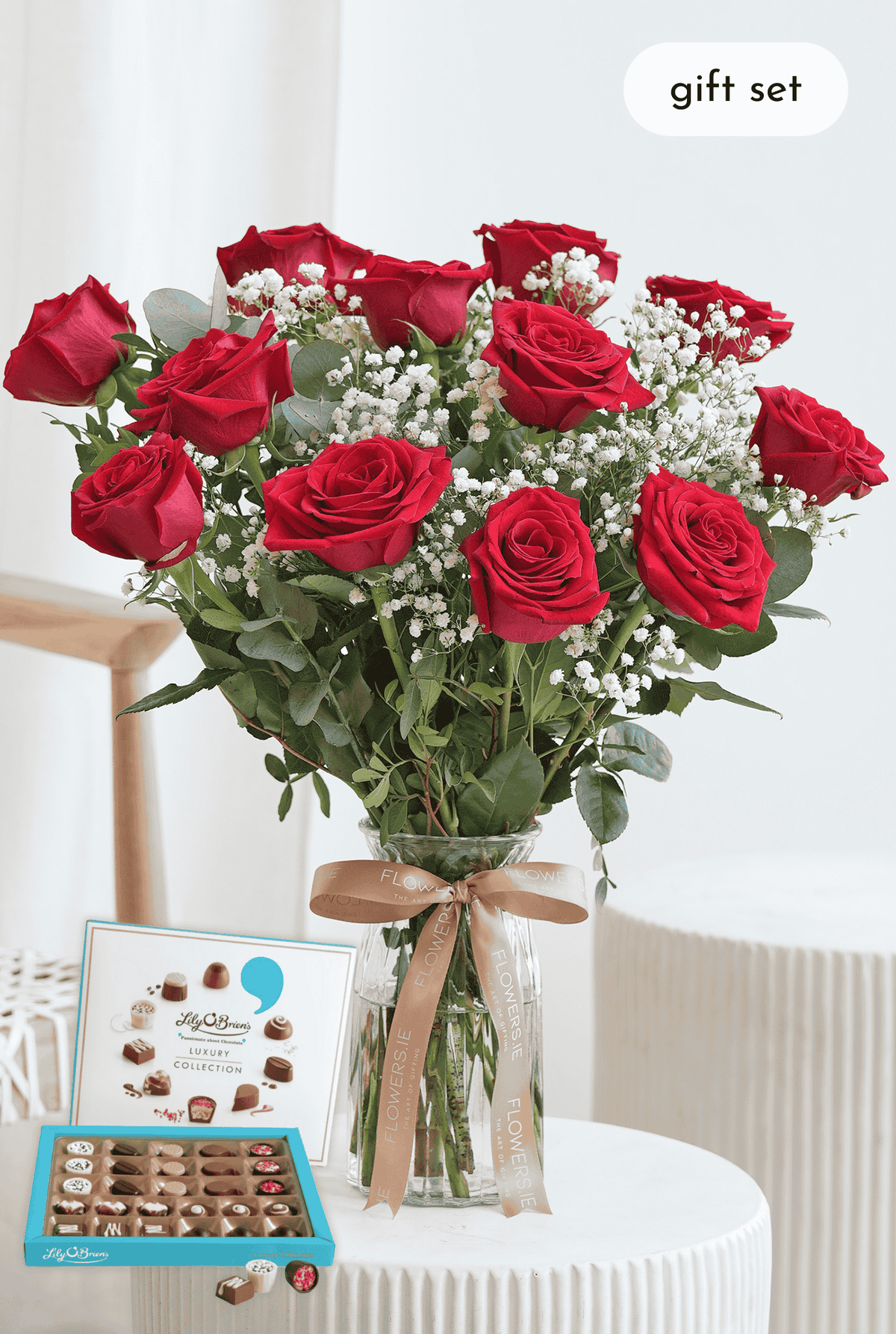 Women's Day 12 Luxury Red Roses - Vase