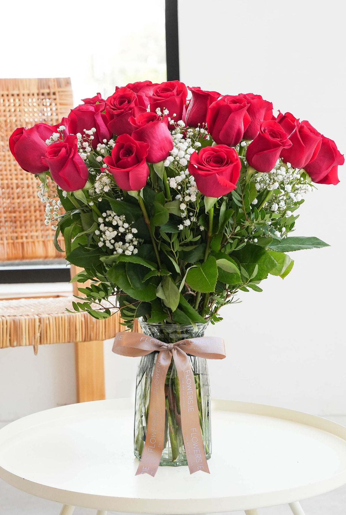 Birthday 24 Long Stem Red Roses - Vase