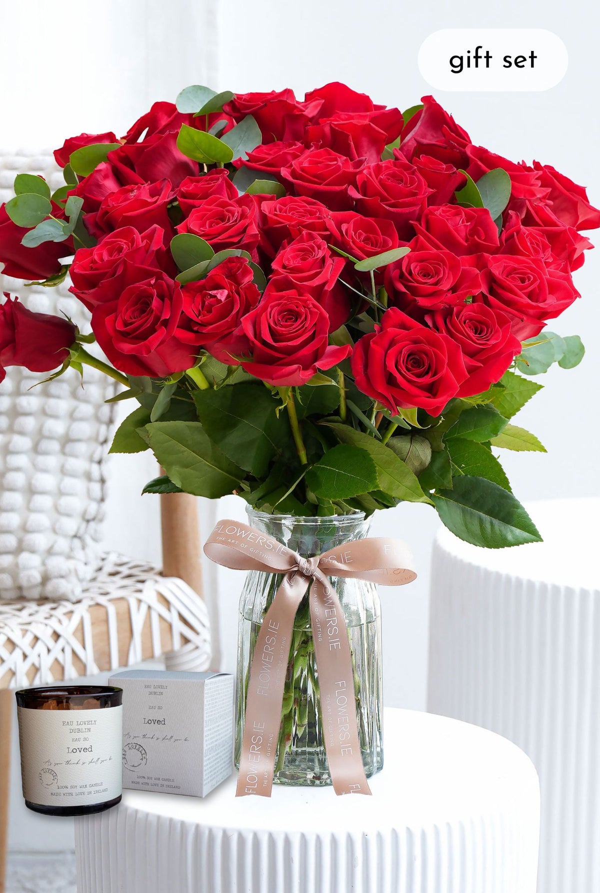 36 Long Stem Red Roses - Vase