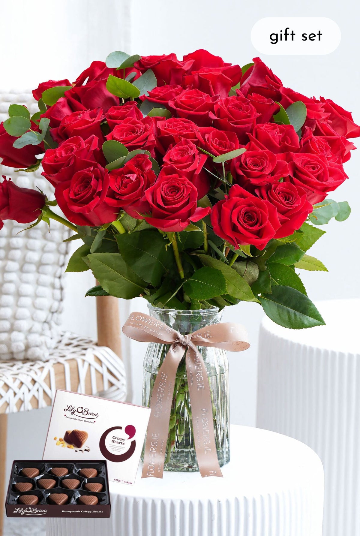 36 Long Stem Red Roses - Vase