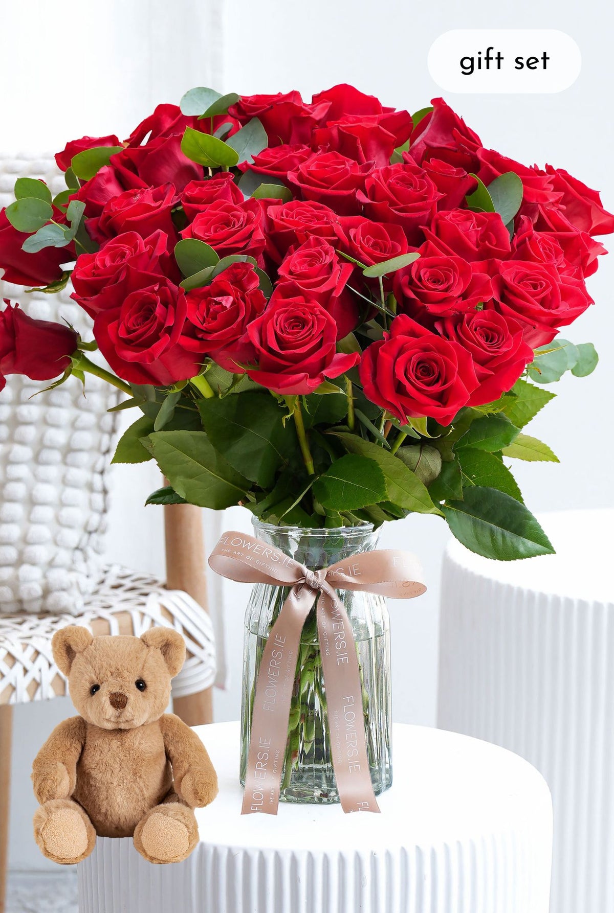 36 Long Stem Red Roses - Vase