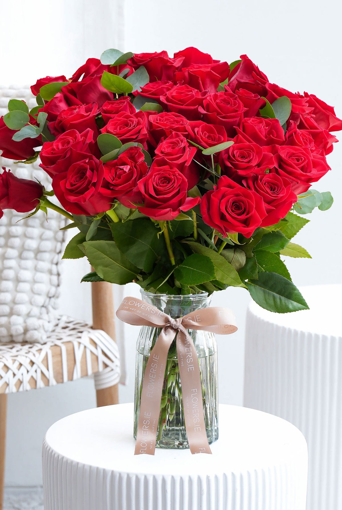 36 Long Stem Red Roses - Vase