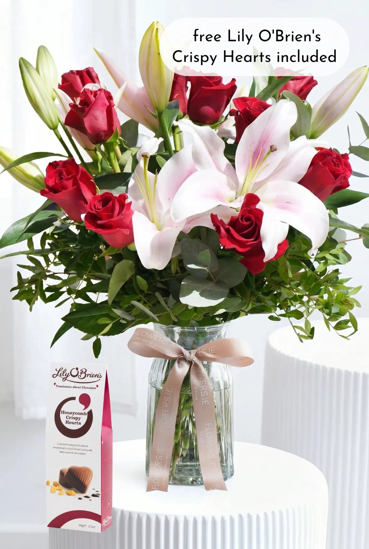 Thank You Red Roses and Pink Lily - Vase