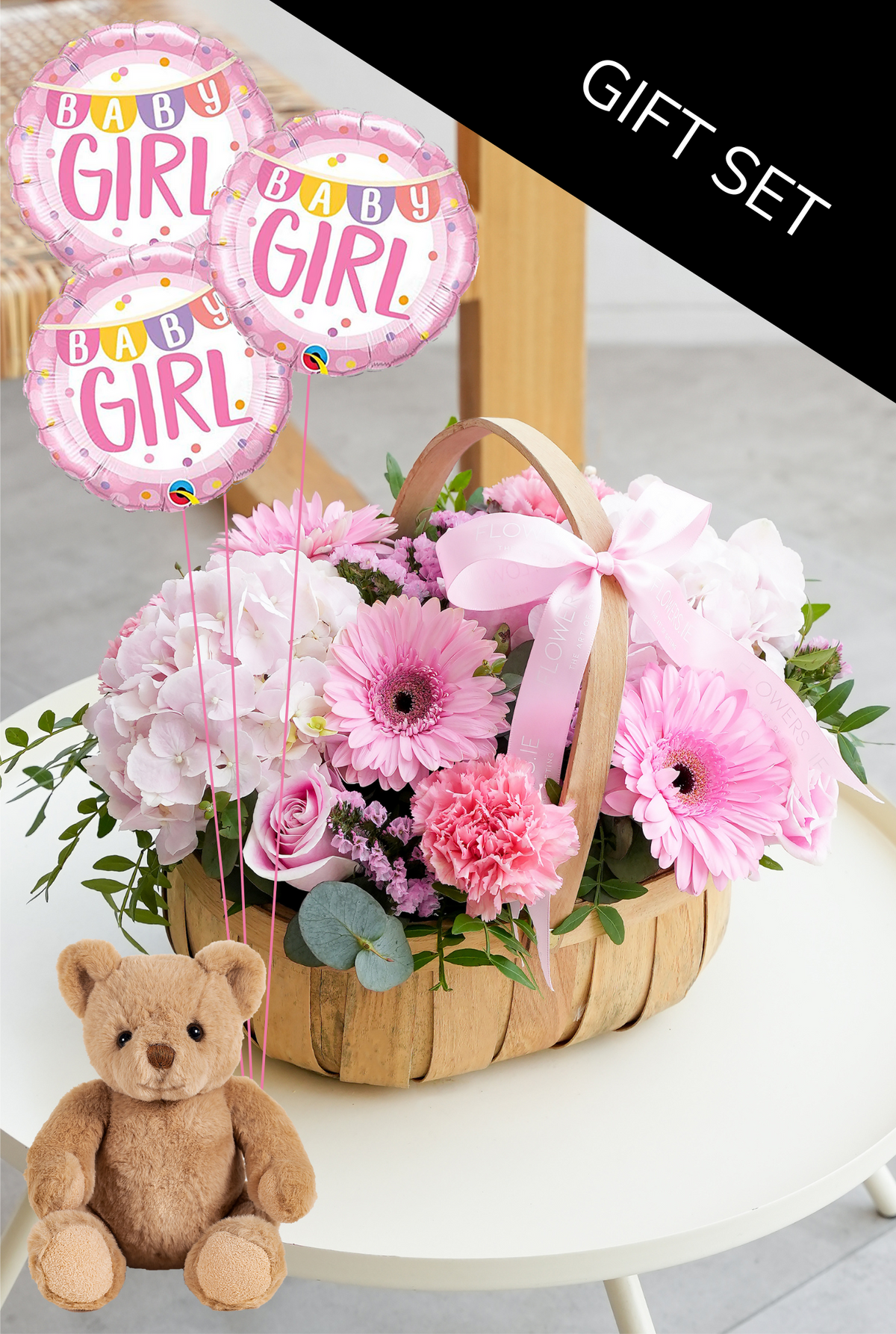 New Baby Pretty Pink - Basket Giftset