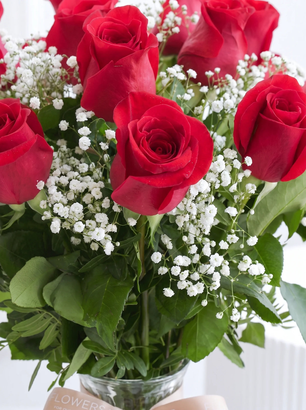 18 Long Stem Red Roses - Vase
