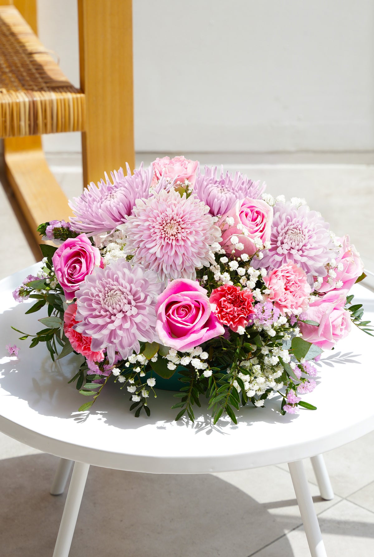Pink Delight Funeral Posy Pad