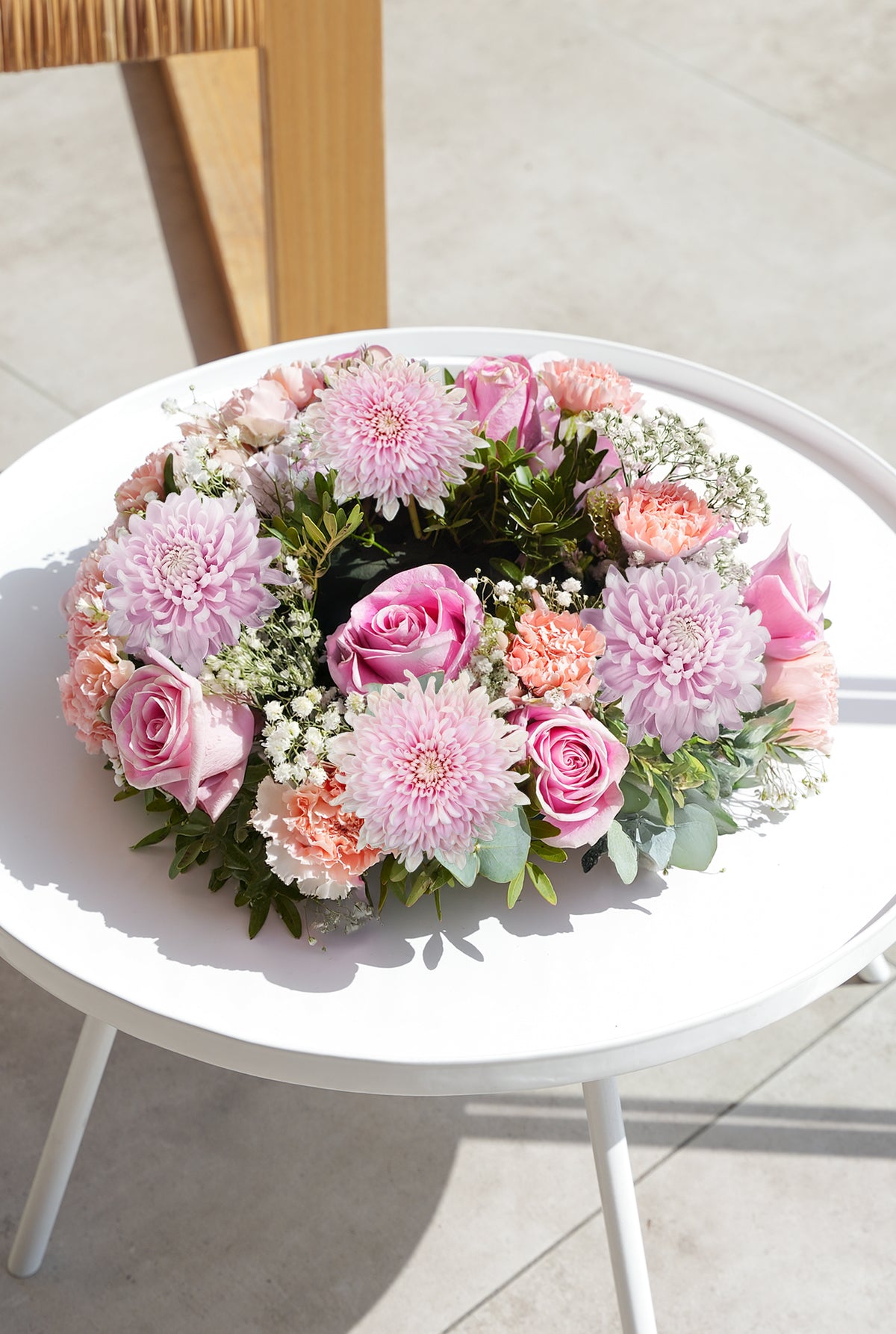 Pink Delight Funeral Wreath