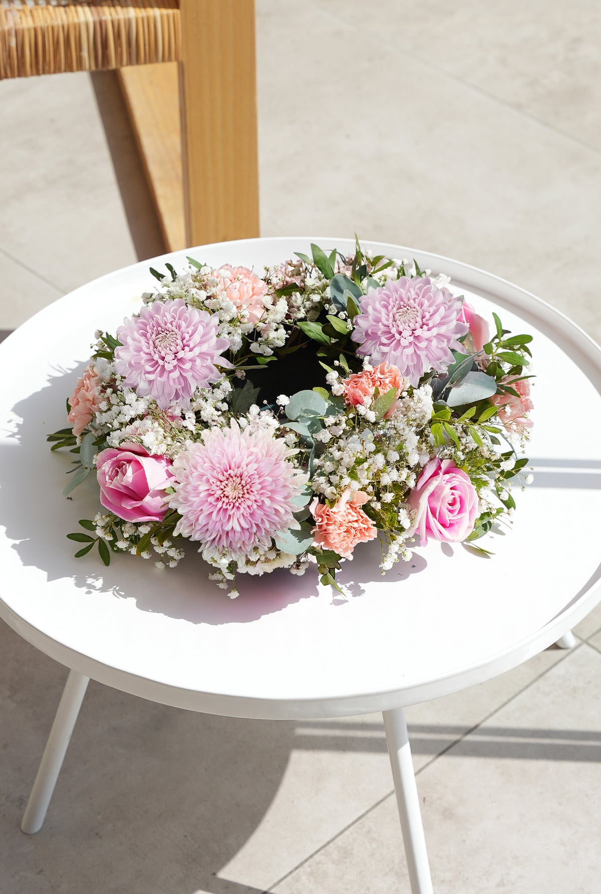 Pink Delight Funeral Wreath