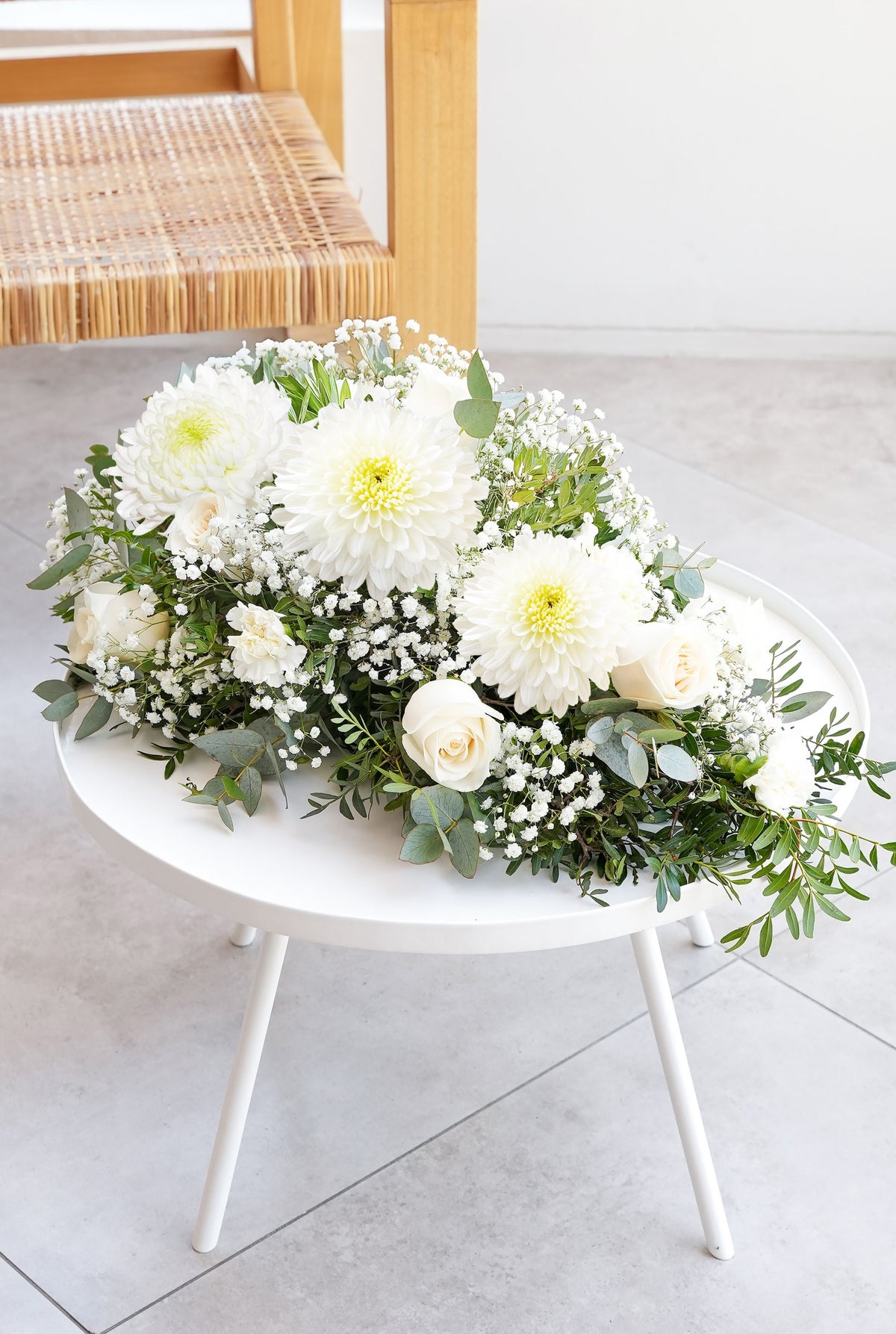 White Serenity Funeral Spray