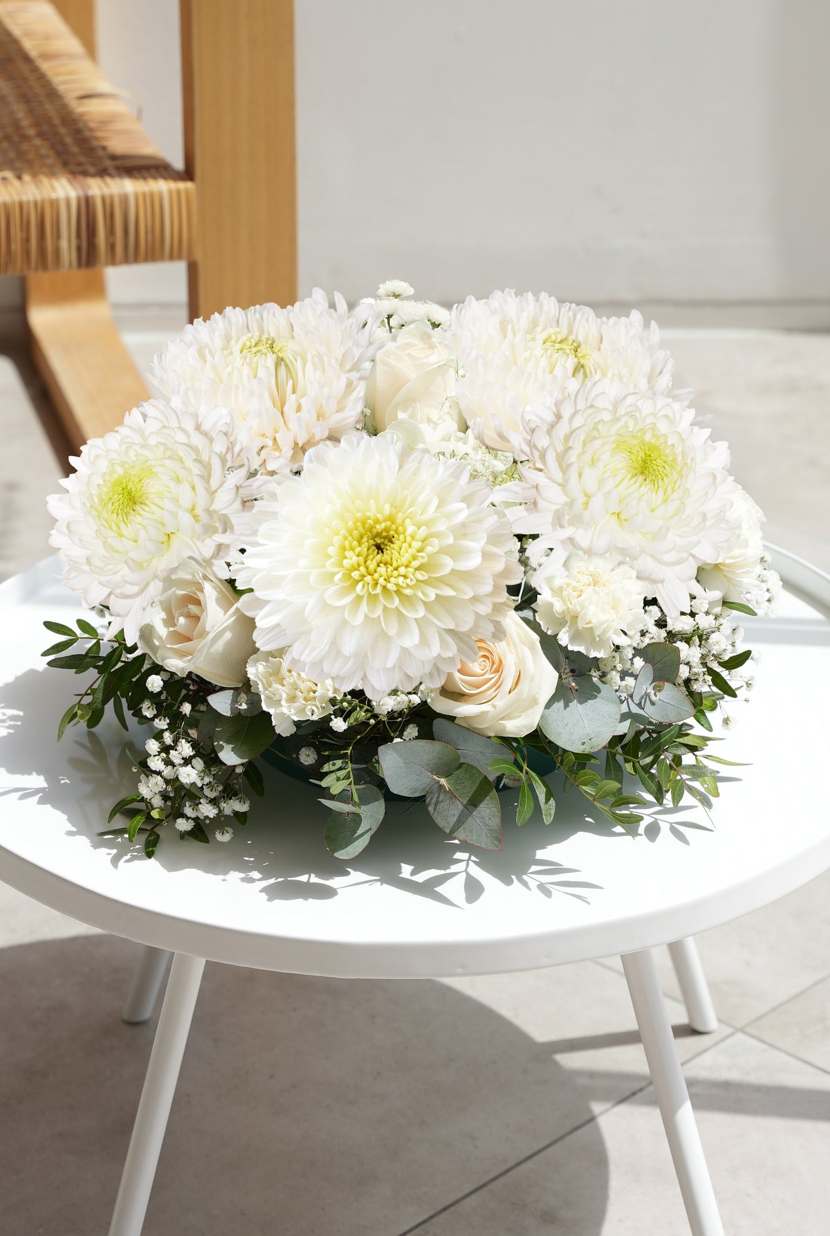 White Serenity Funeral Posy Pad