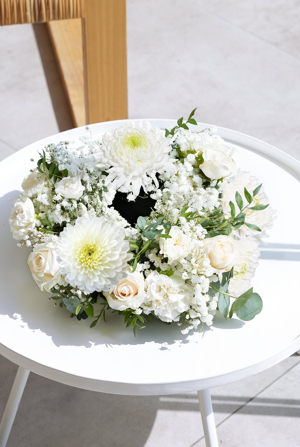 White Serenity Funeral Wreath