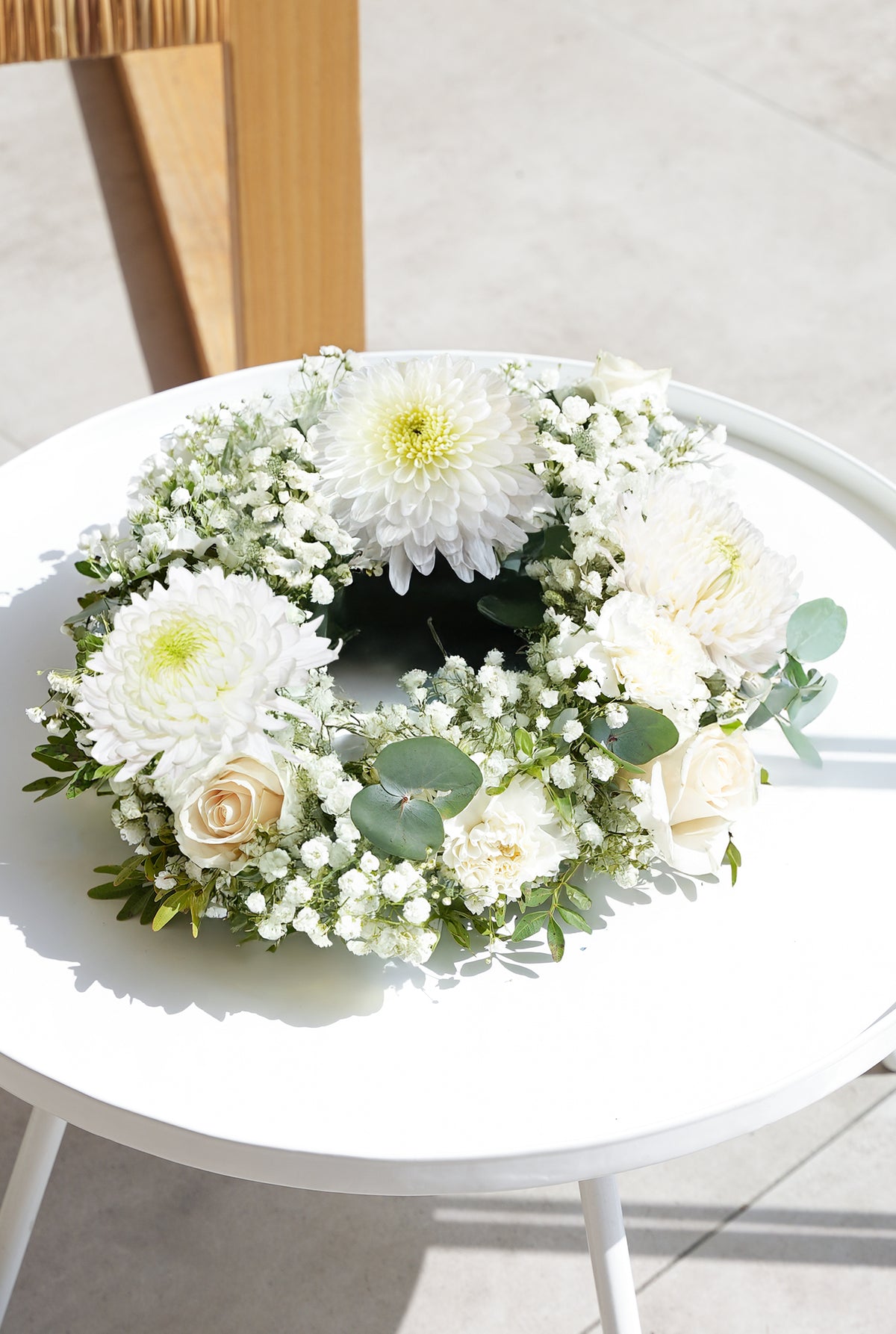 White Serenity Funeral Wreath