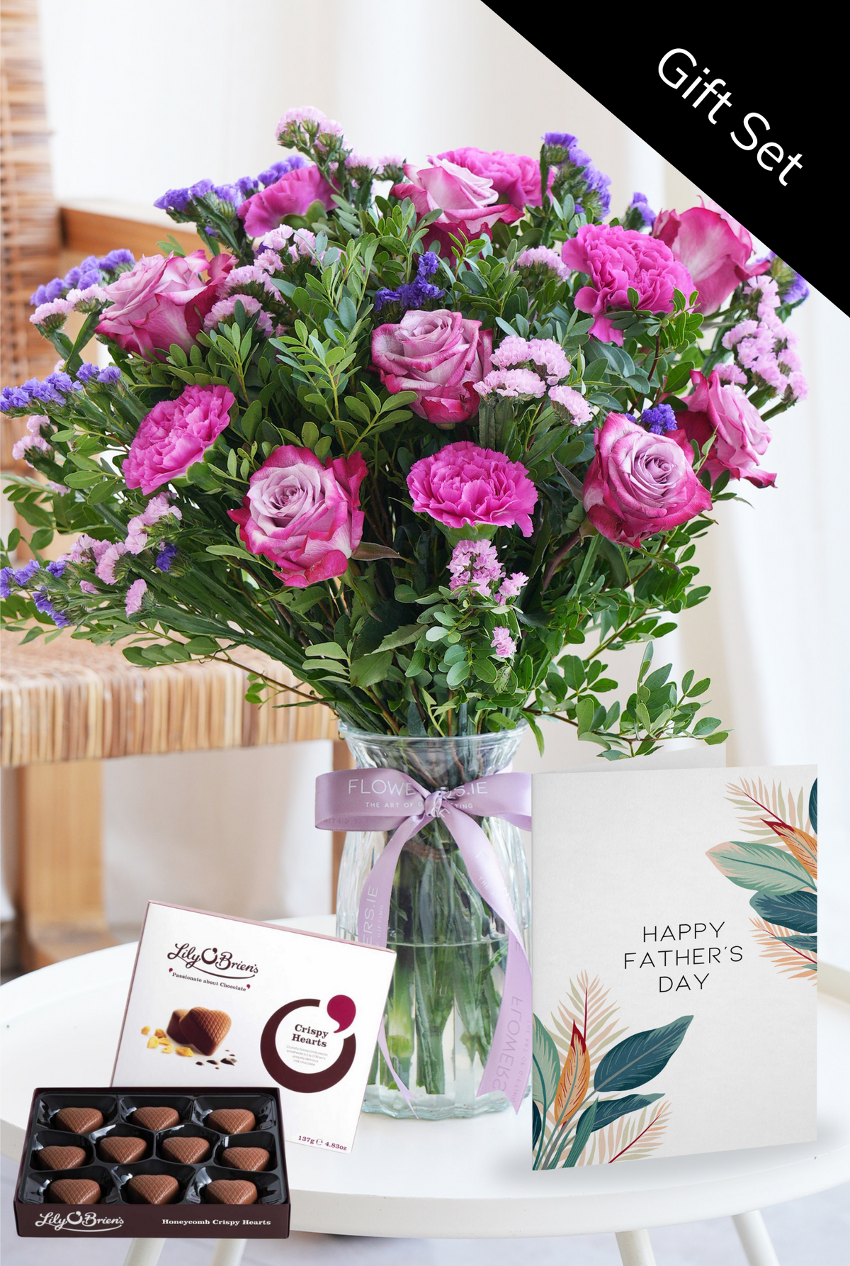 Father&#39;s Day Lavender Floral - Vase Gift Set