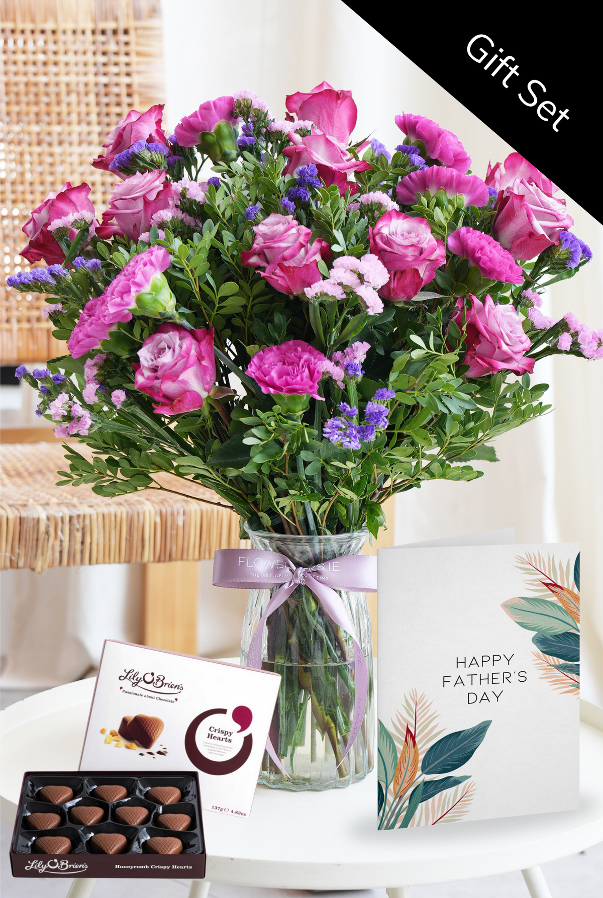 Father&#39;s Day Lavender Floral - Vase Gift Set