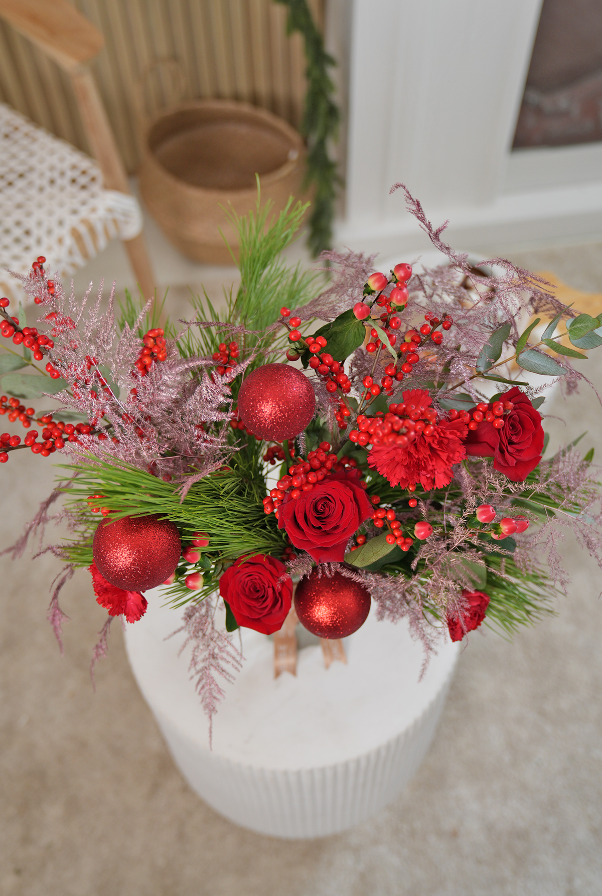 Festive Christmas Vase