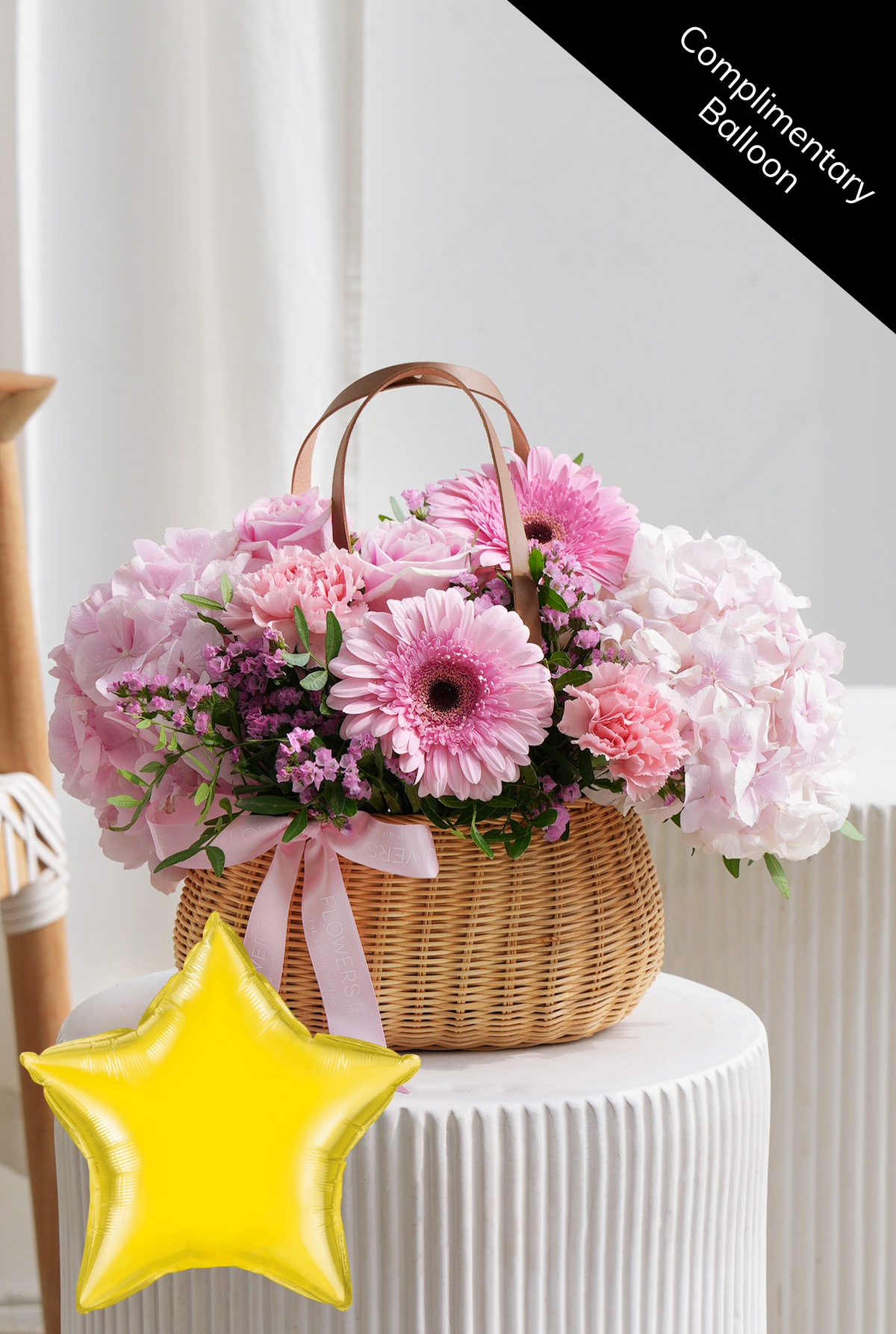 Pretty Pink - Basket (Complimentary Balloon)