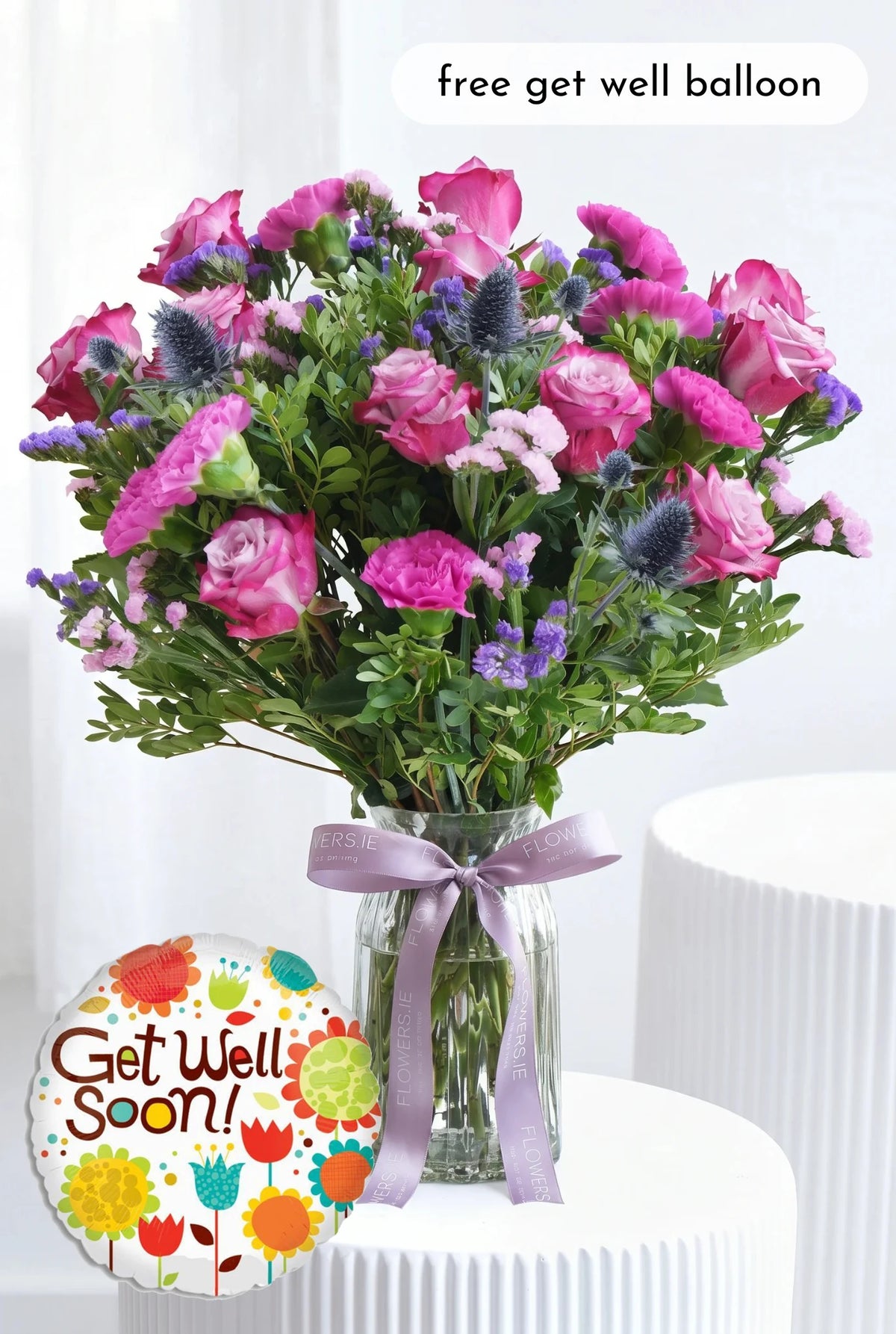 Get Well Soon Lavender Floral - Vase