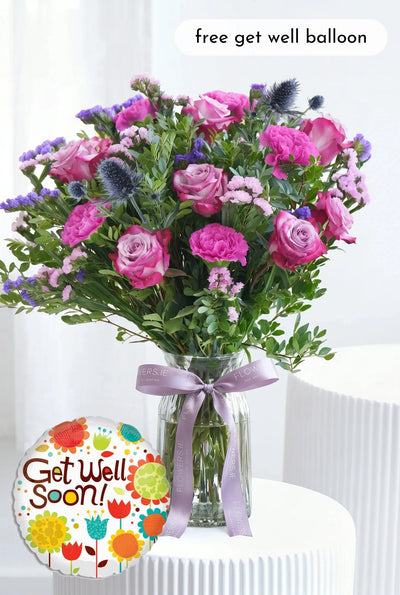 Get Well Soon Lavender Floral - Vase