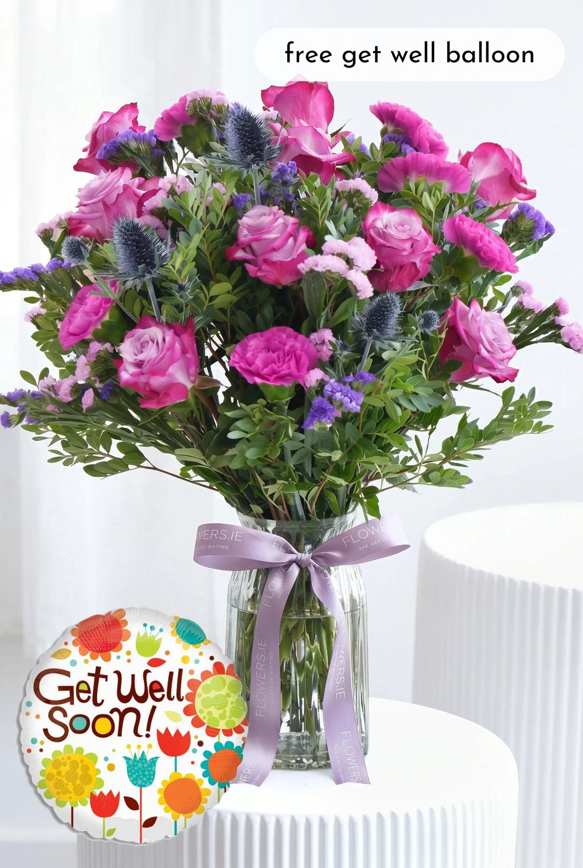 Get Well Soon Lavender Floral - Vase