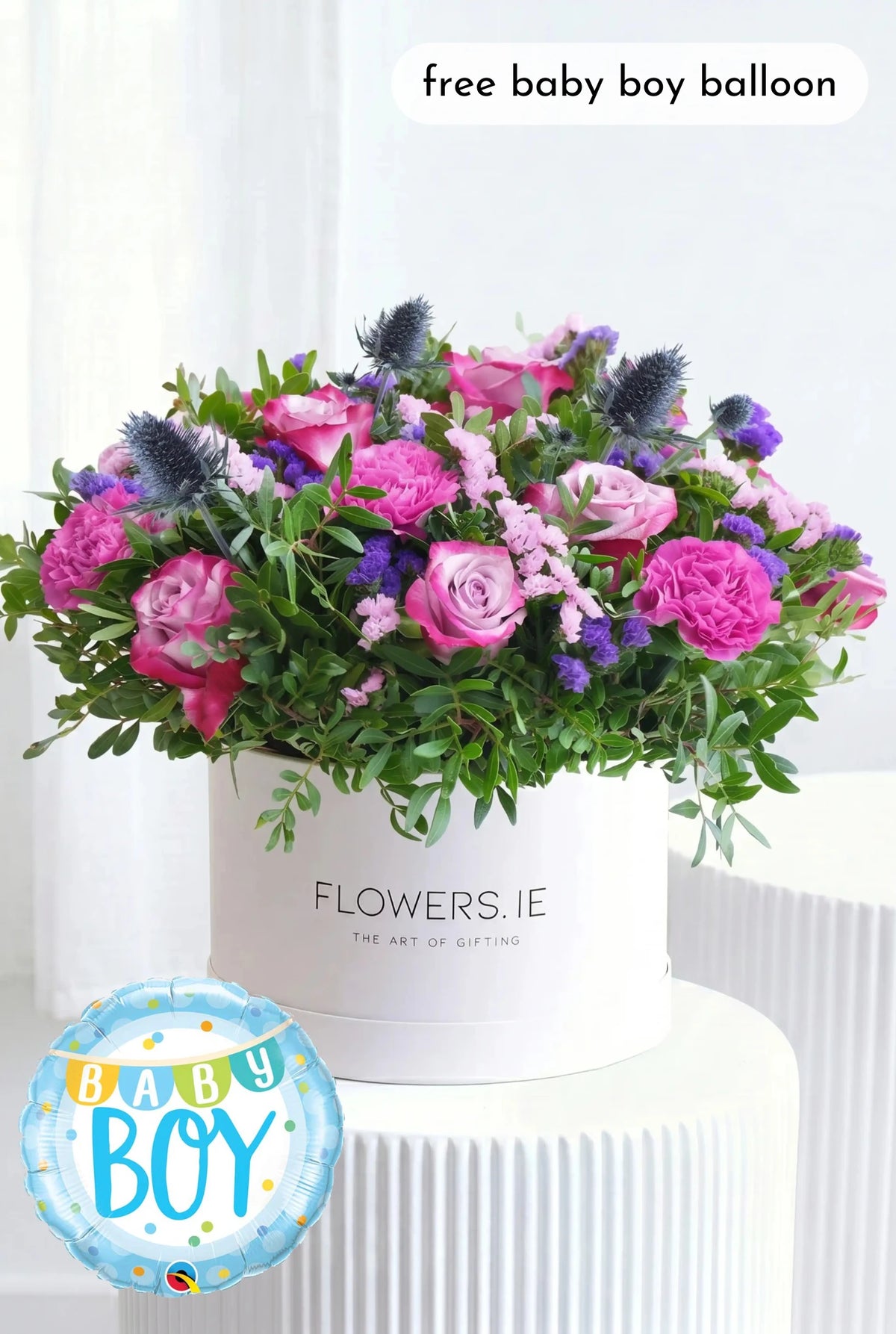 Baby Boy Lavender Floral - Hatbox