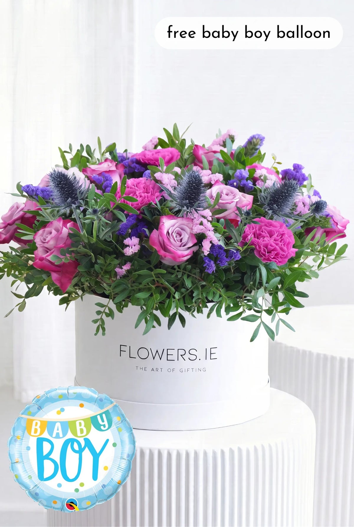 Baby Boy Lavender Floral - Hatbox