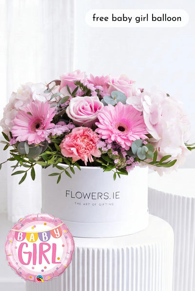 New Baby Girl Pretty Pink - Hatbox