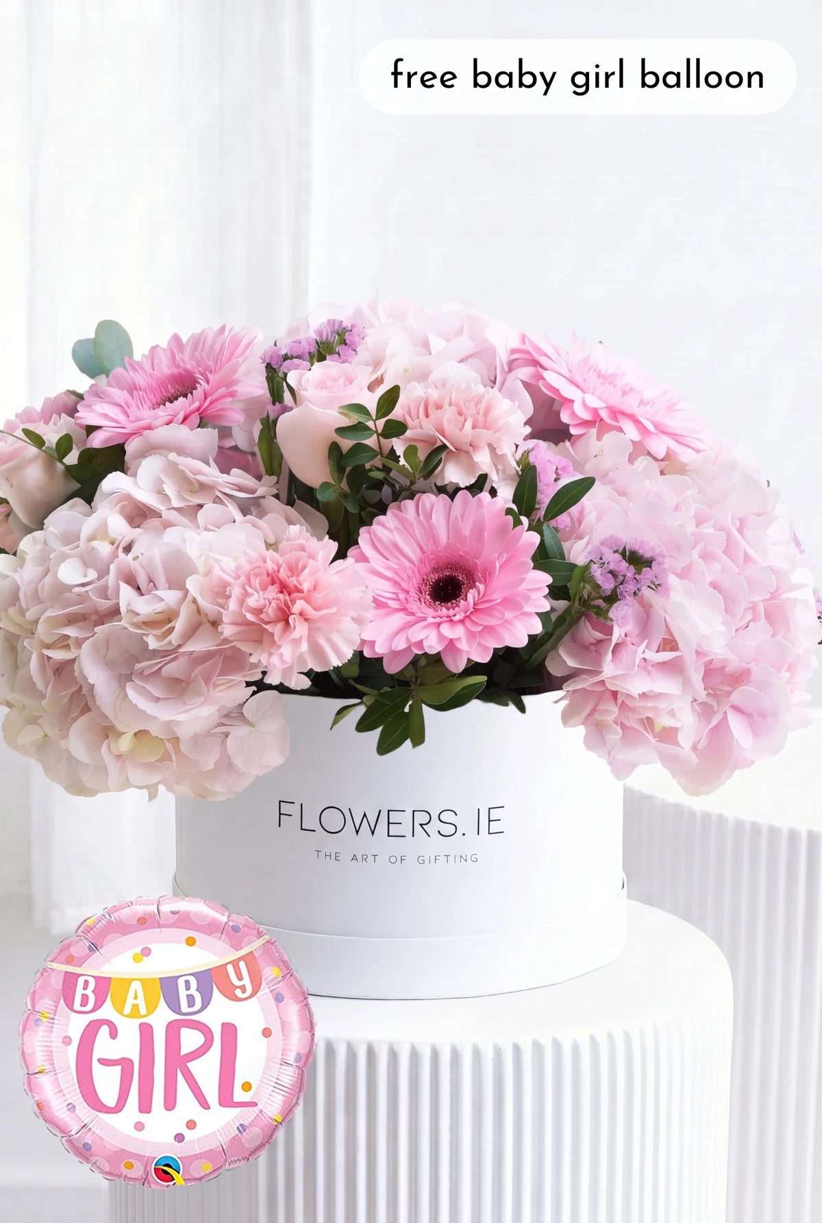 New Baby Girl Pretty Pink - Hatbox
