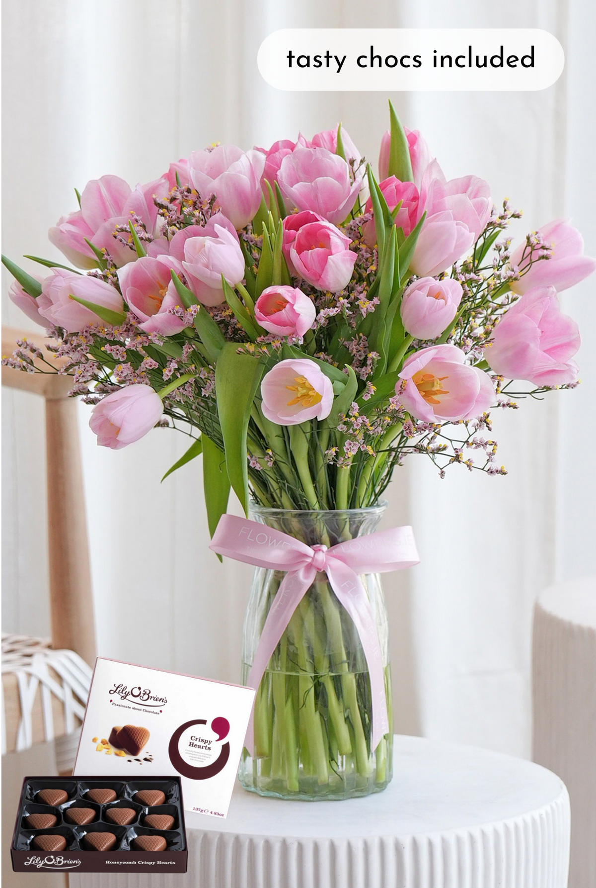 Luxury Pink Tulips - Vase