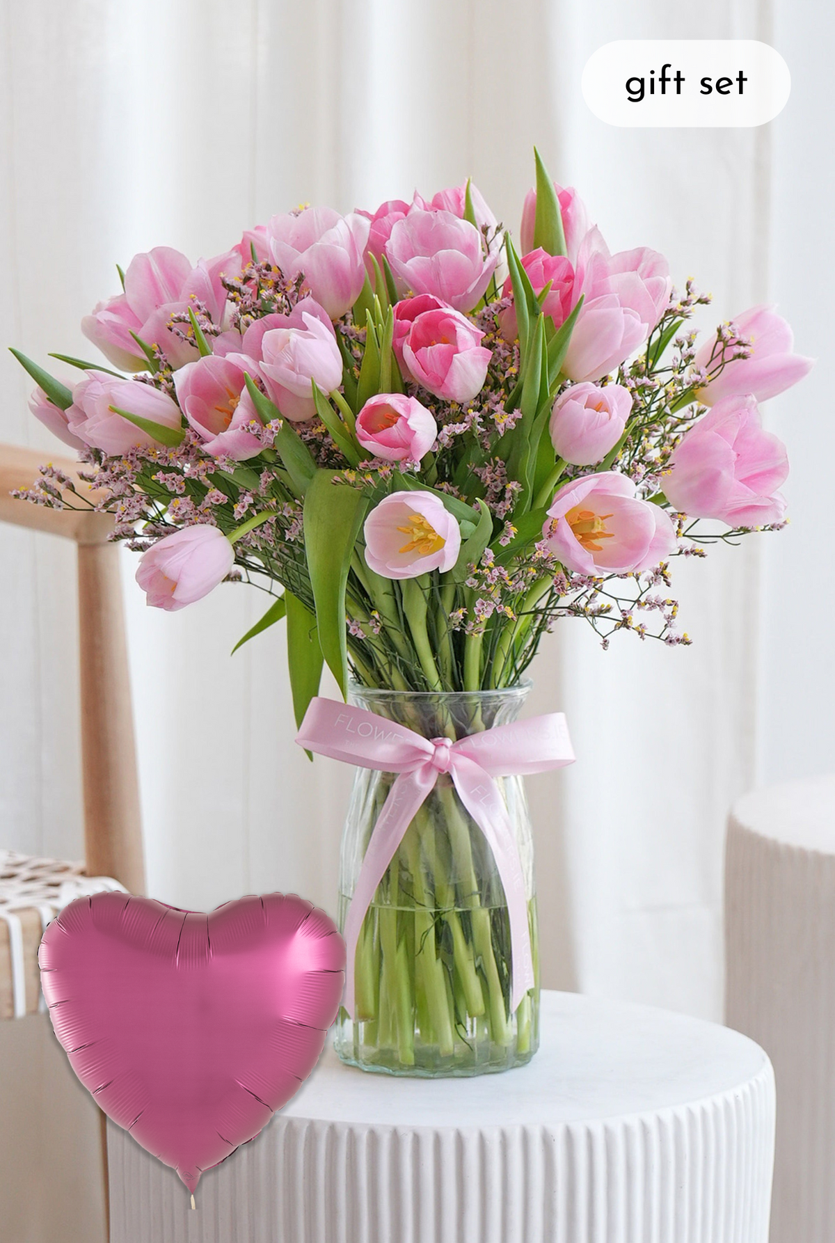 Women&#39;s Day Luxury Pink Tulips - Vase