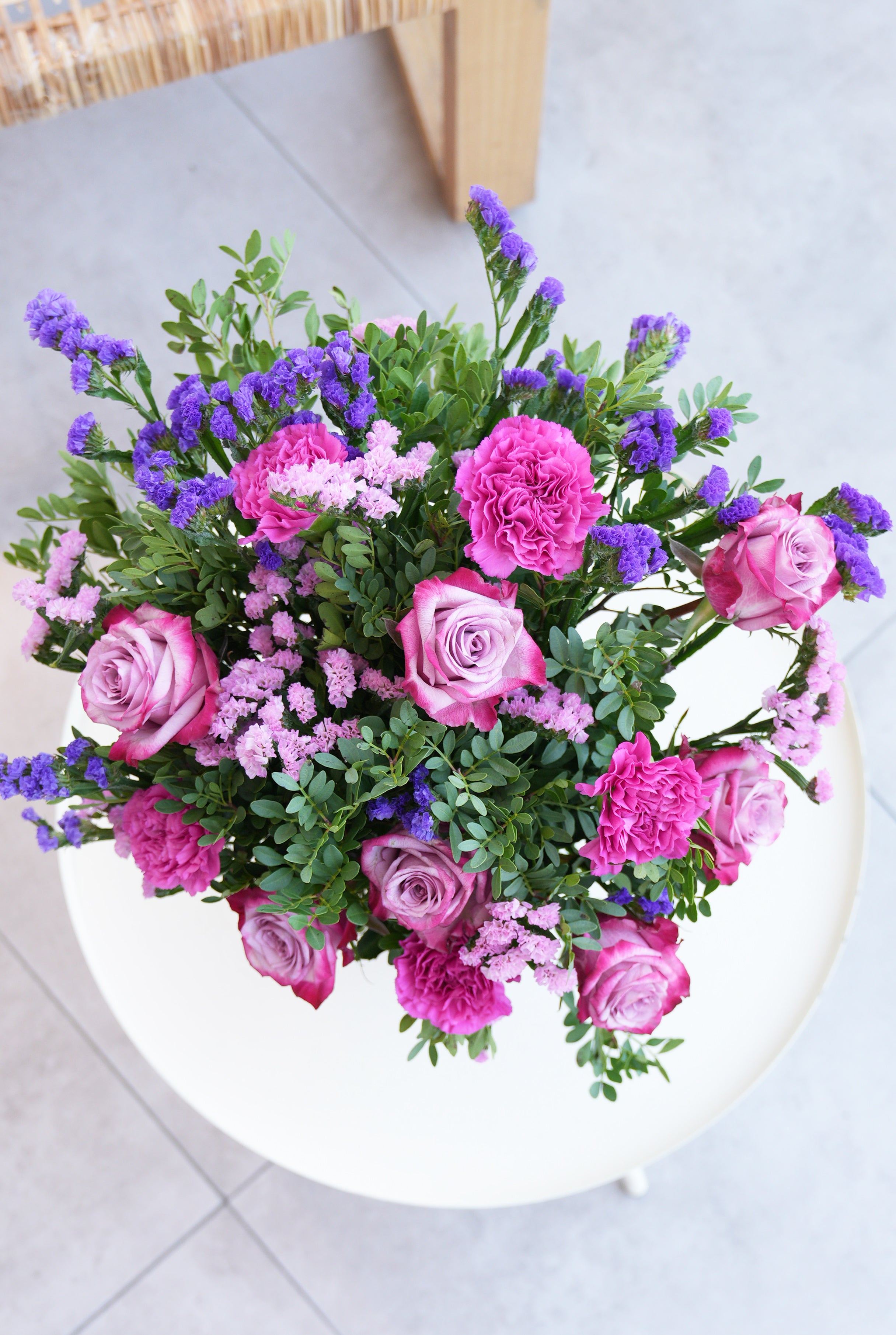 Purple Elegance Flower Girl Arrangement