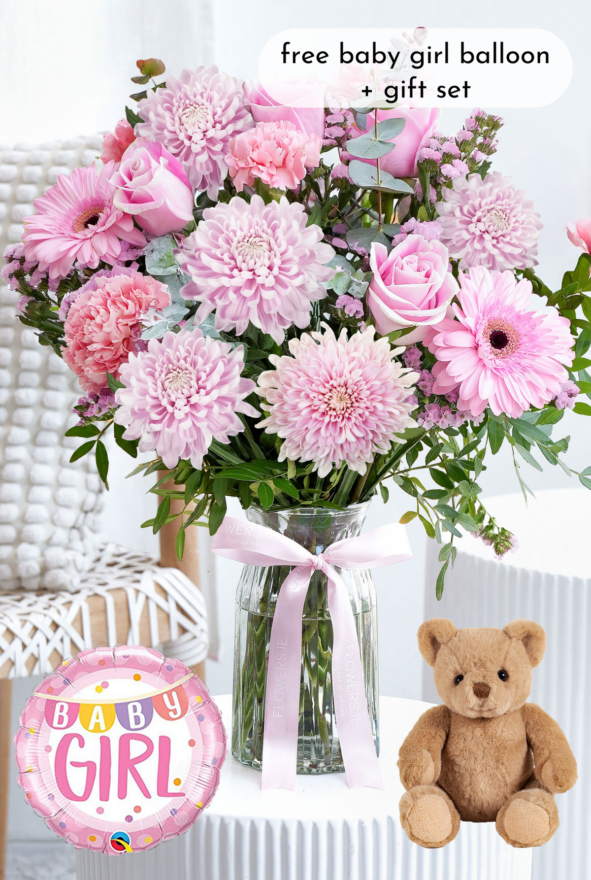 New Baby Girl Pink Delight - Vase