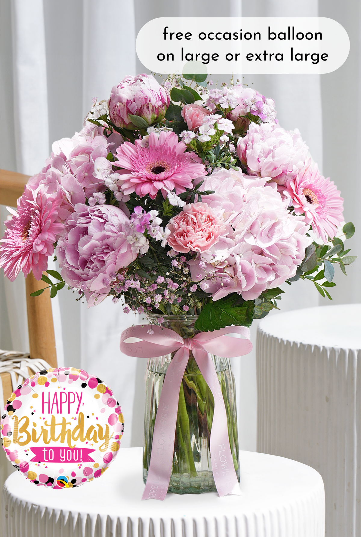 Birthday Peony Pretty Pink - Vase