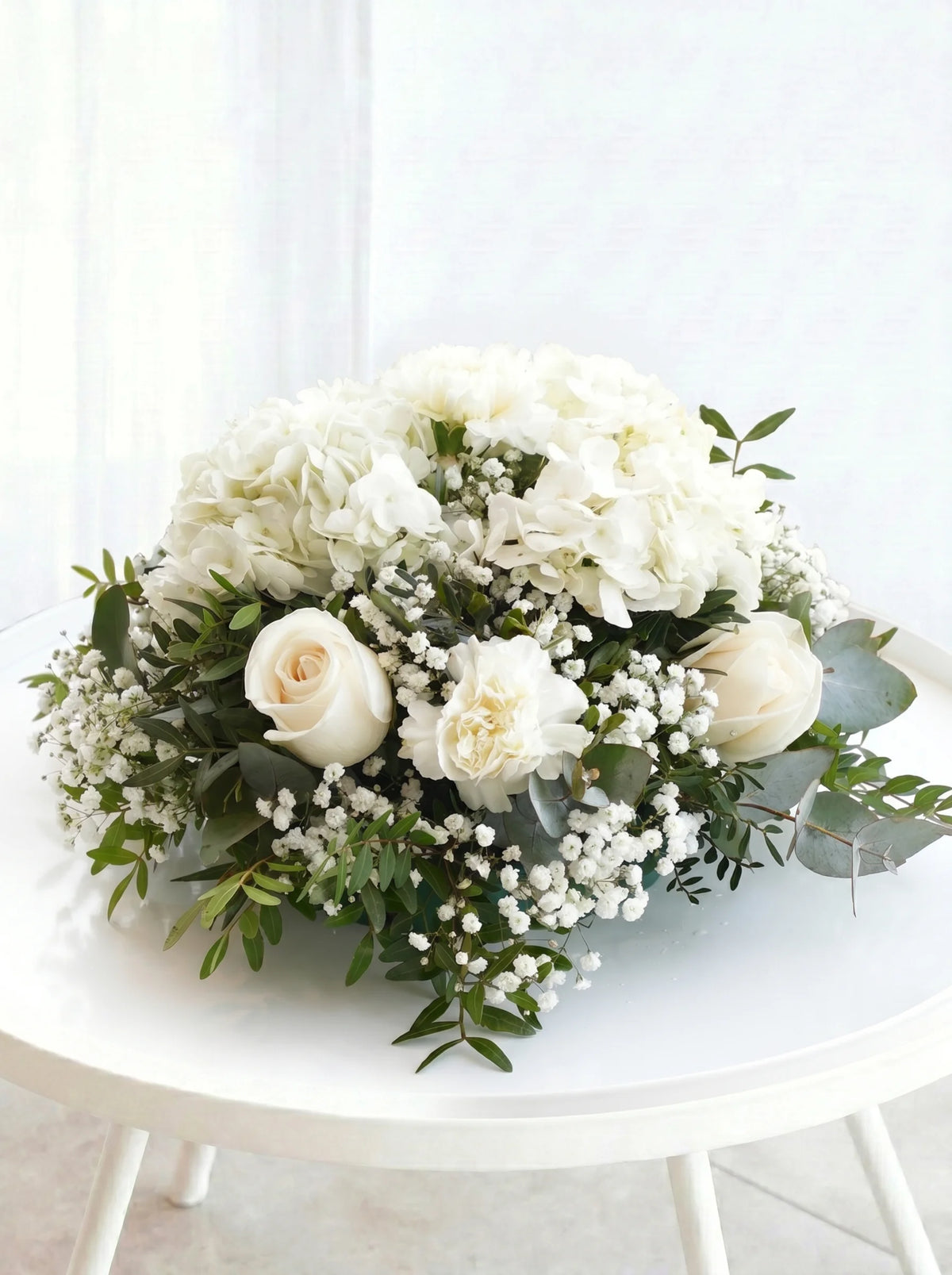 Perfect White Funeral Posy Pad