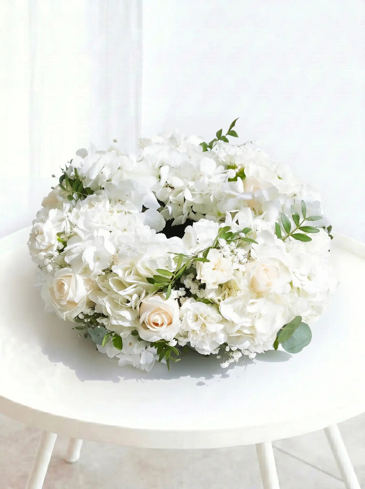 Perfect White Funeral Wreath