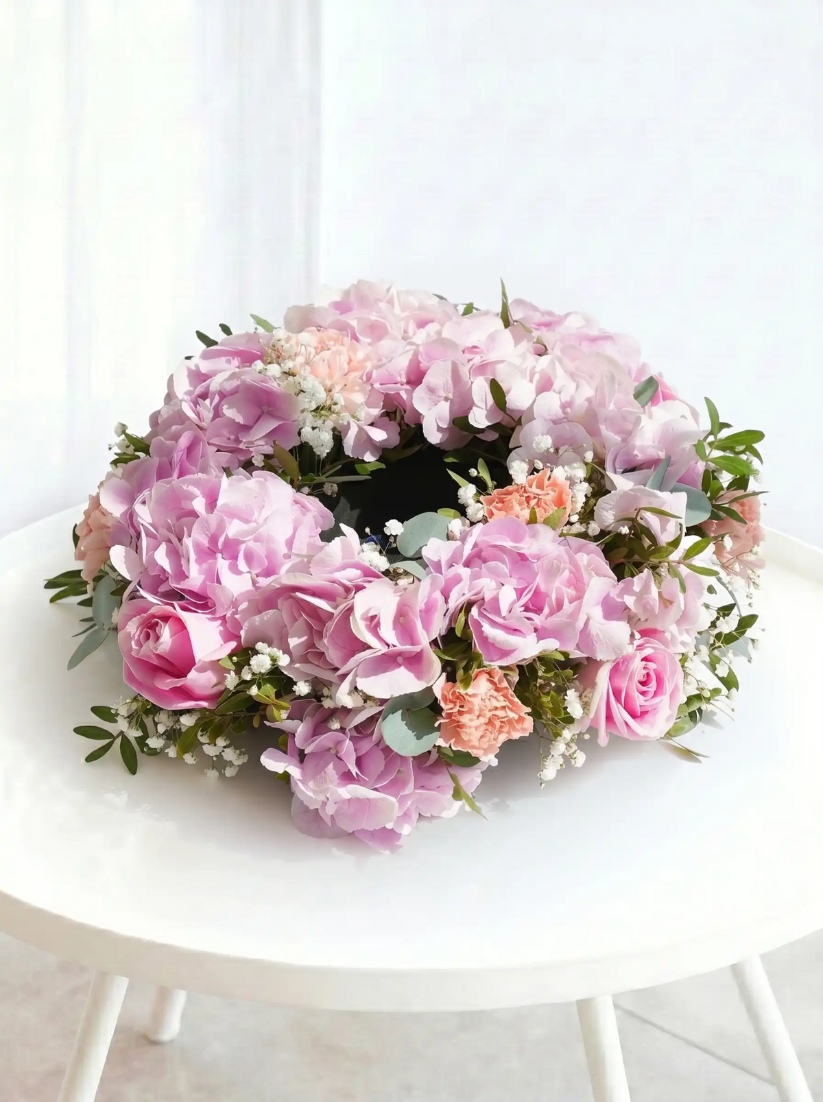 Pretty Pink Funeral Wreath