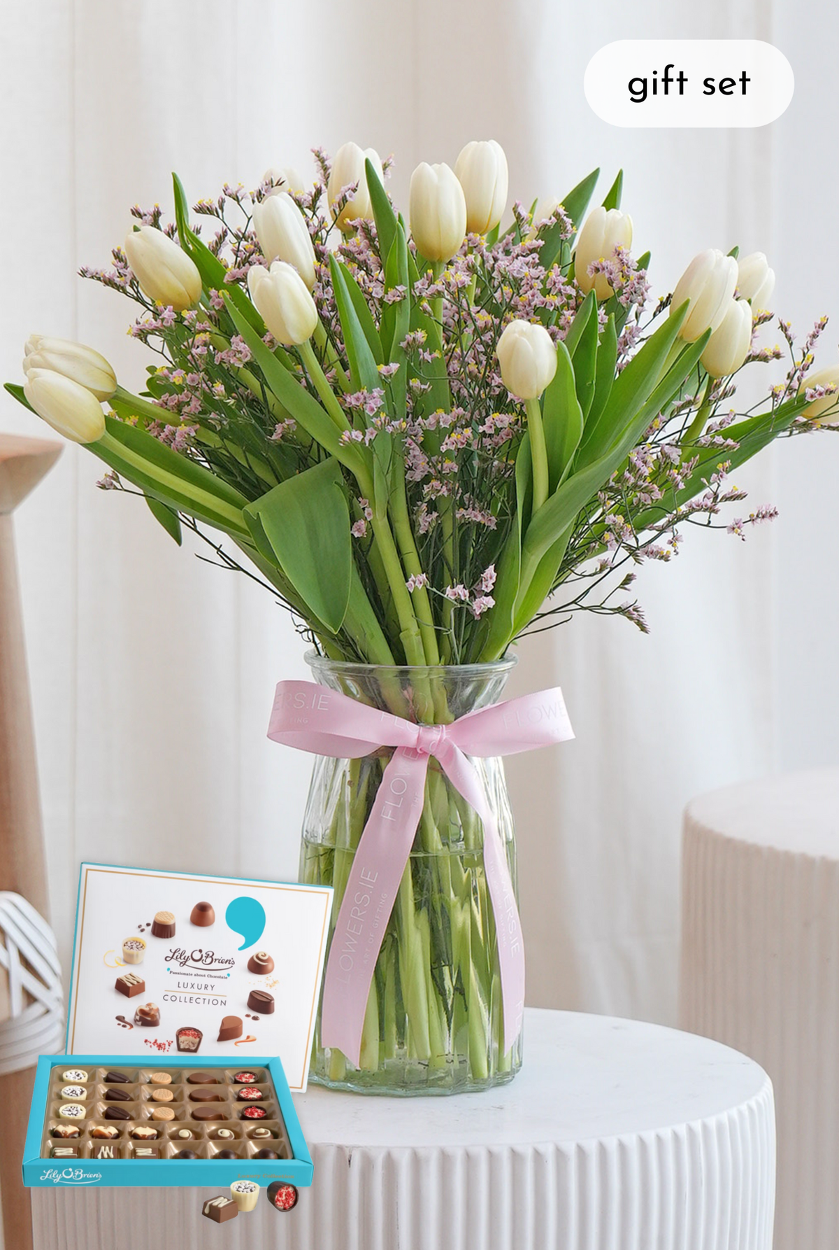 Women's Day Luxury White Tulips - Vase