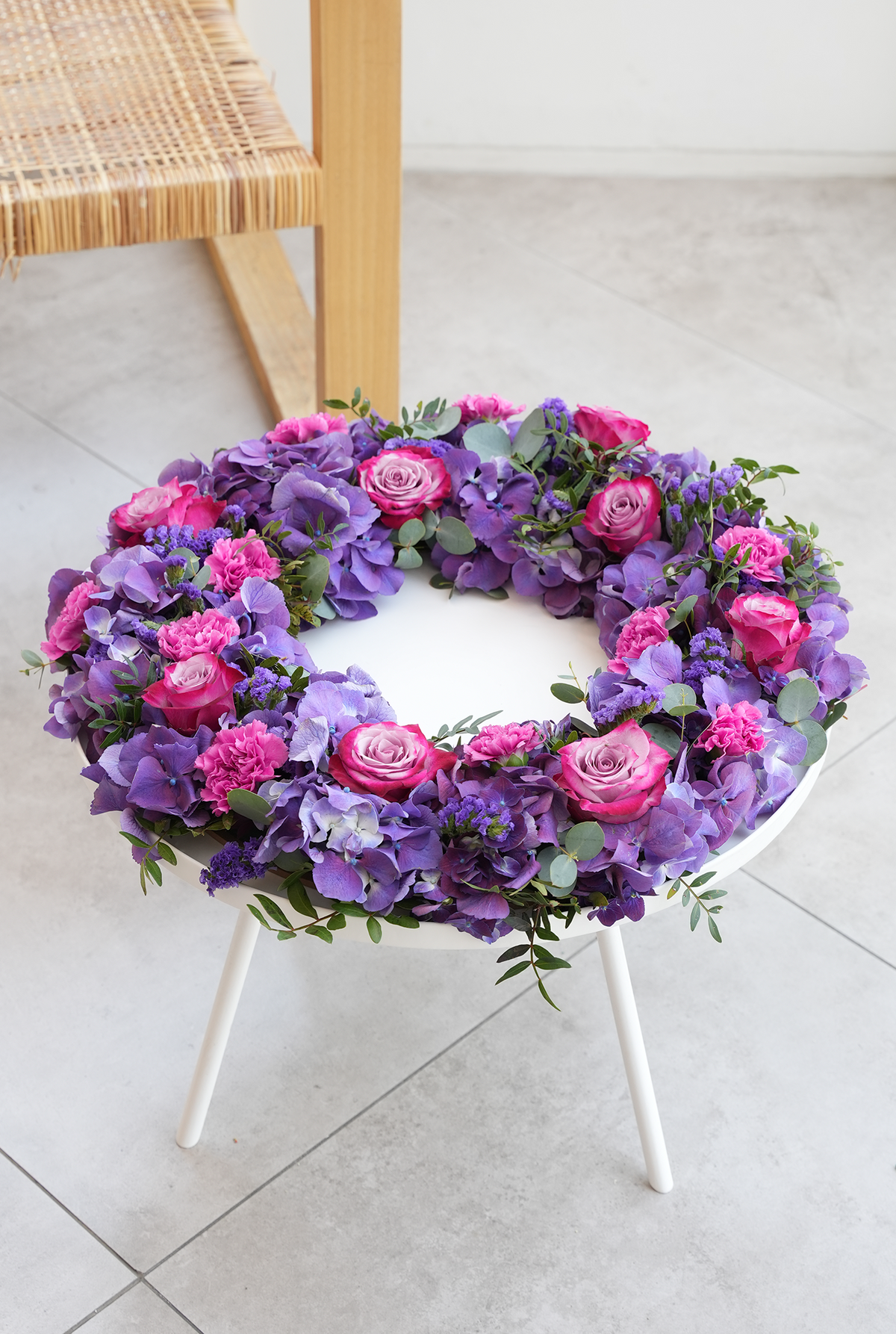 Lavender Floral Funeral Wreath