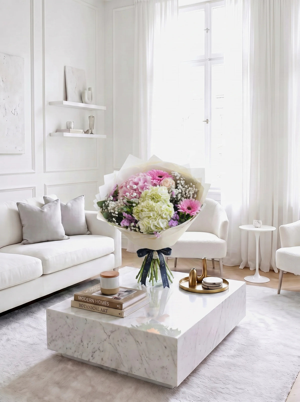 Birthday Blushing Elegance Hand-tied