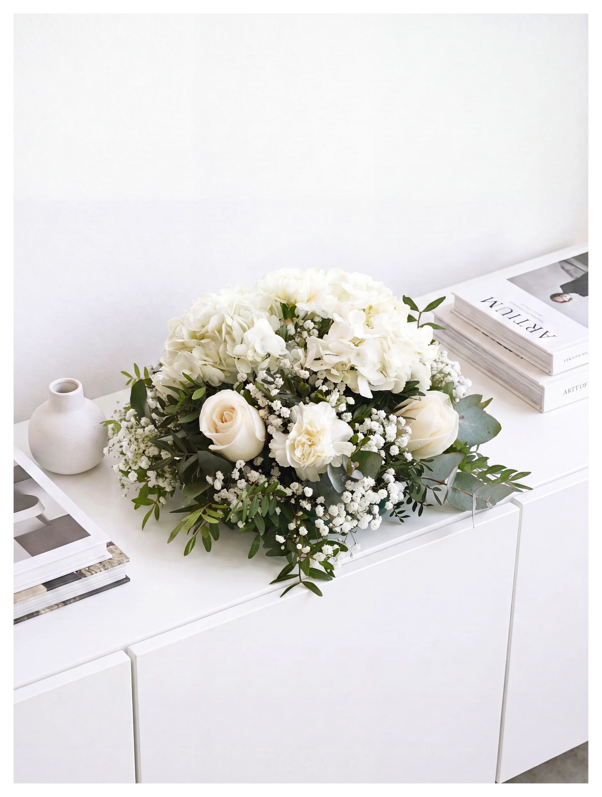 Perfect White Funeral Posy Pad