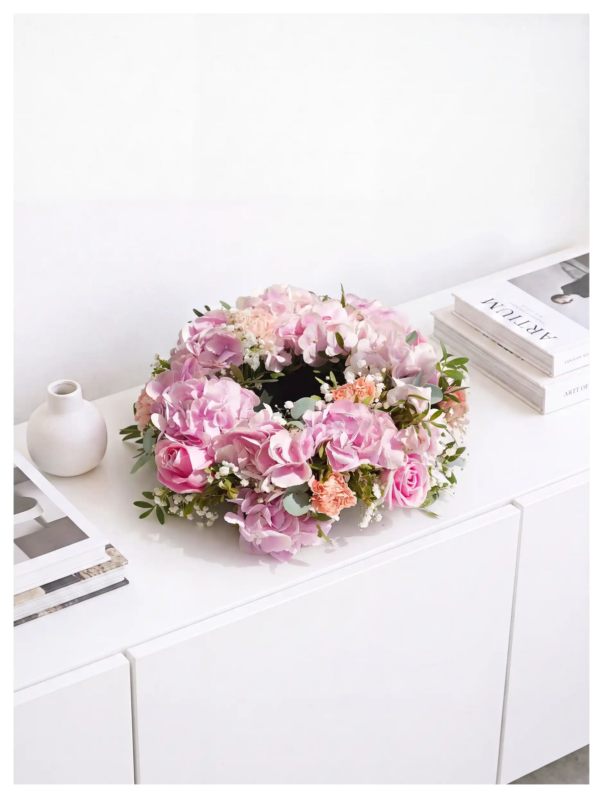 Pretty Pink Funeral Wreath