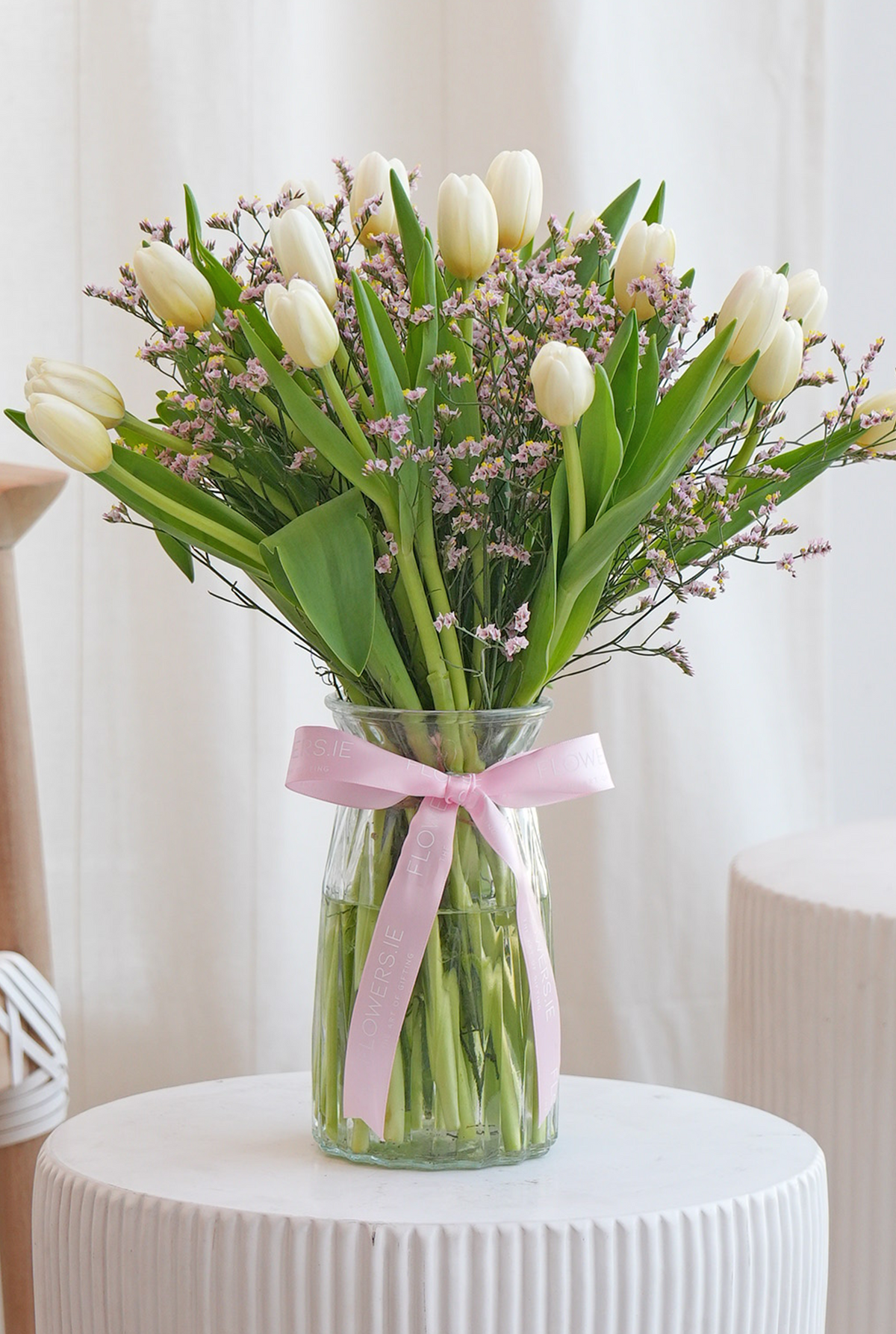 Valentine Luxury White Tulips - Vase