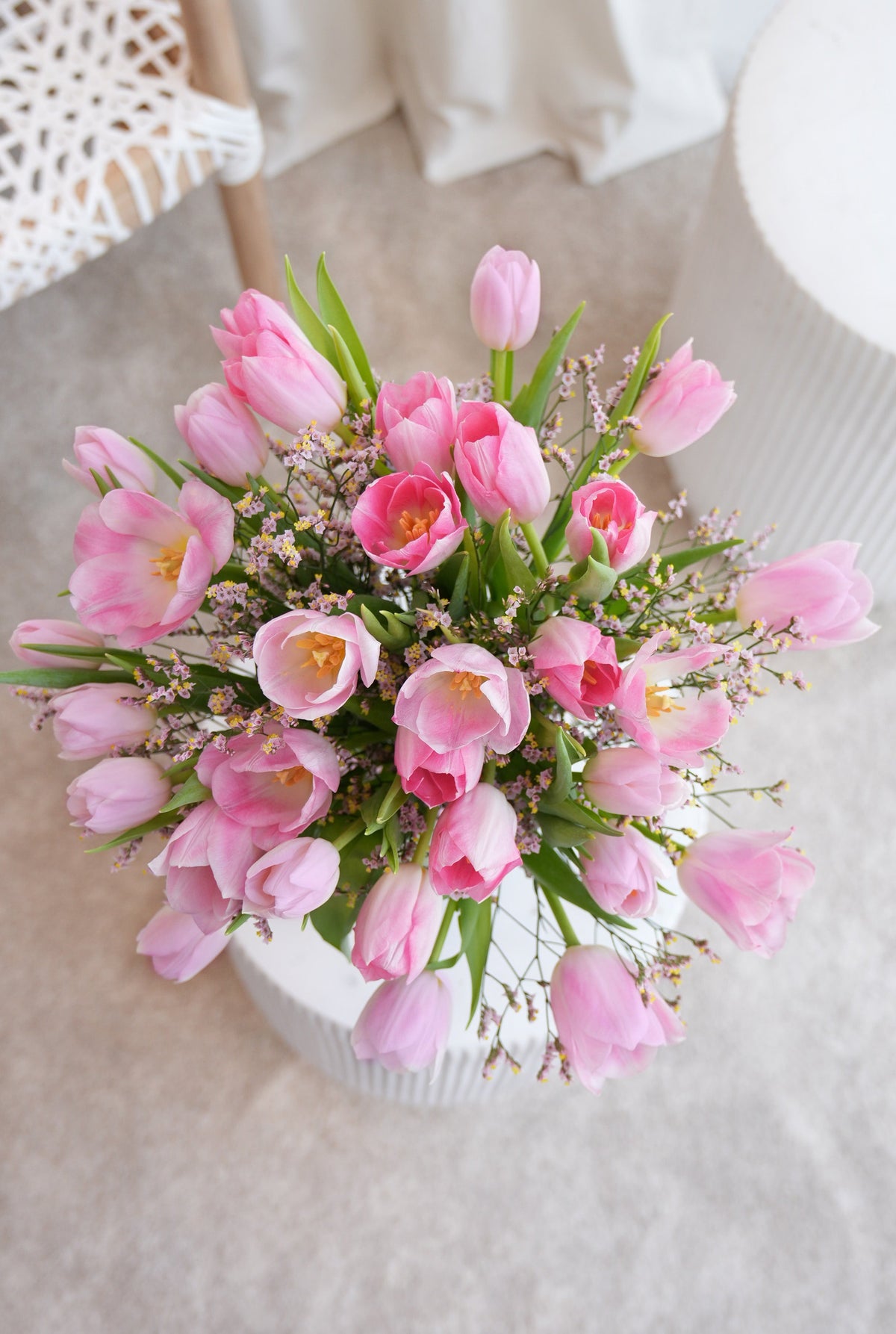 Valentine Luxury Pink Tulips - Vase